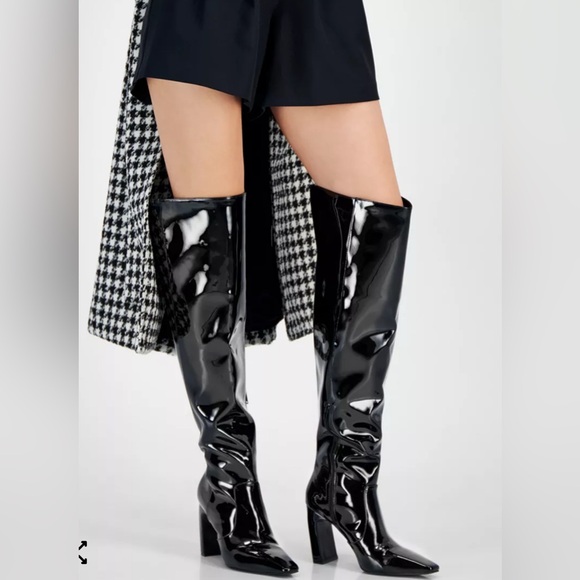 INC International Concepts Shoes - NEW INC International Concepts Patent Black Over the Knee Boots